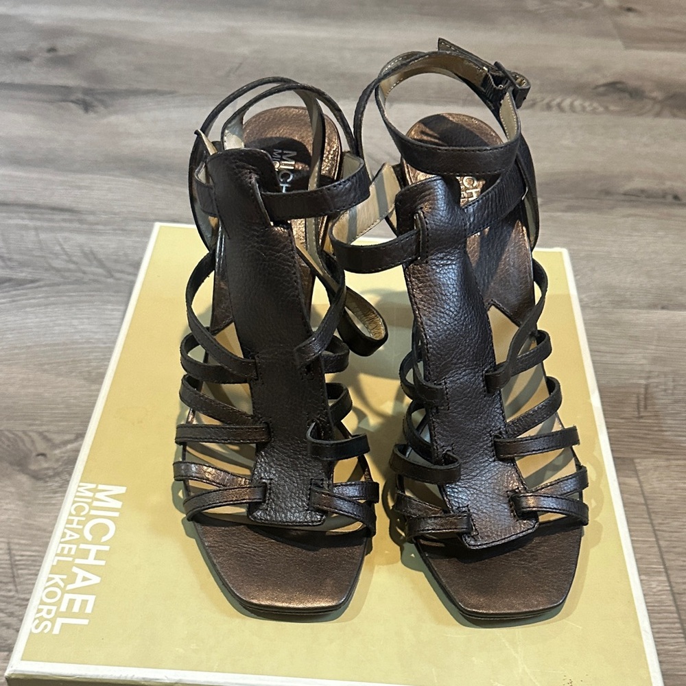 Michael Kors Bronze Strappy Heels